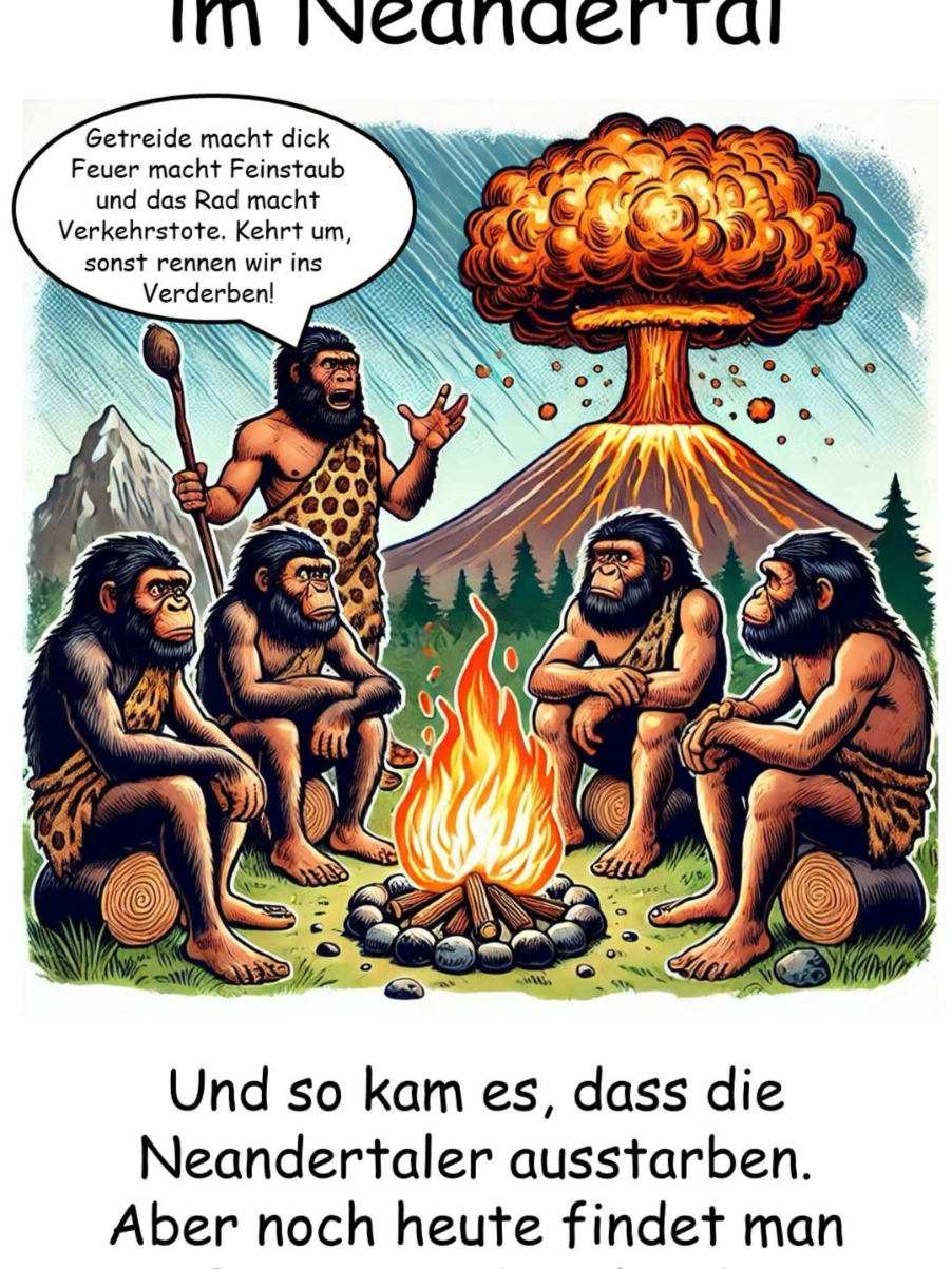 Es war einmal im Neandertal, lange vor unserer Zeit. Der hübscheste von ihnen formulierte: 