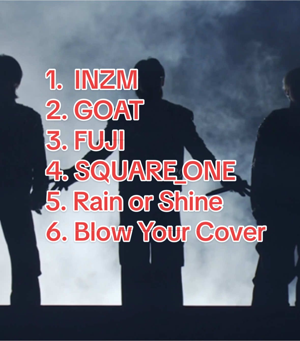 2024.12.24 LIVE No.I アマプラ配信アーカイブ 1.  INZM 2. GOAT 3. FUJI 4. SQUARE_ONE 5. Rain or Shine 6. Blow Your Cover