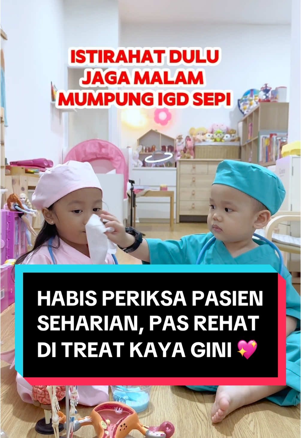 Habis periksa pasien seharian, pas istirahat di-treat kaya gini!  Waduh endingnya bikin senyum-senyum yang nonton 🥰 #Nalapedia #fyp #fypシ゚viral #corememories #doktercilik #NalaKen #kenkulus 