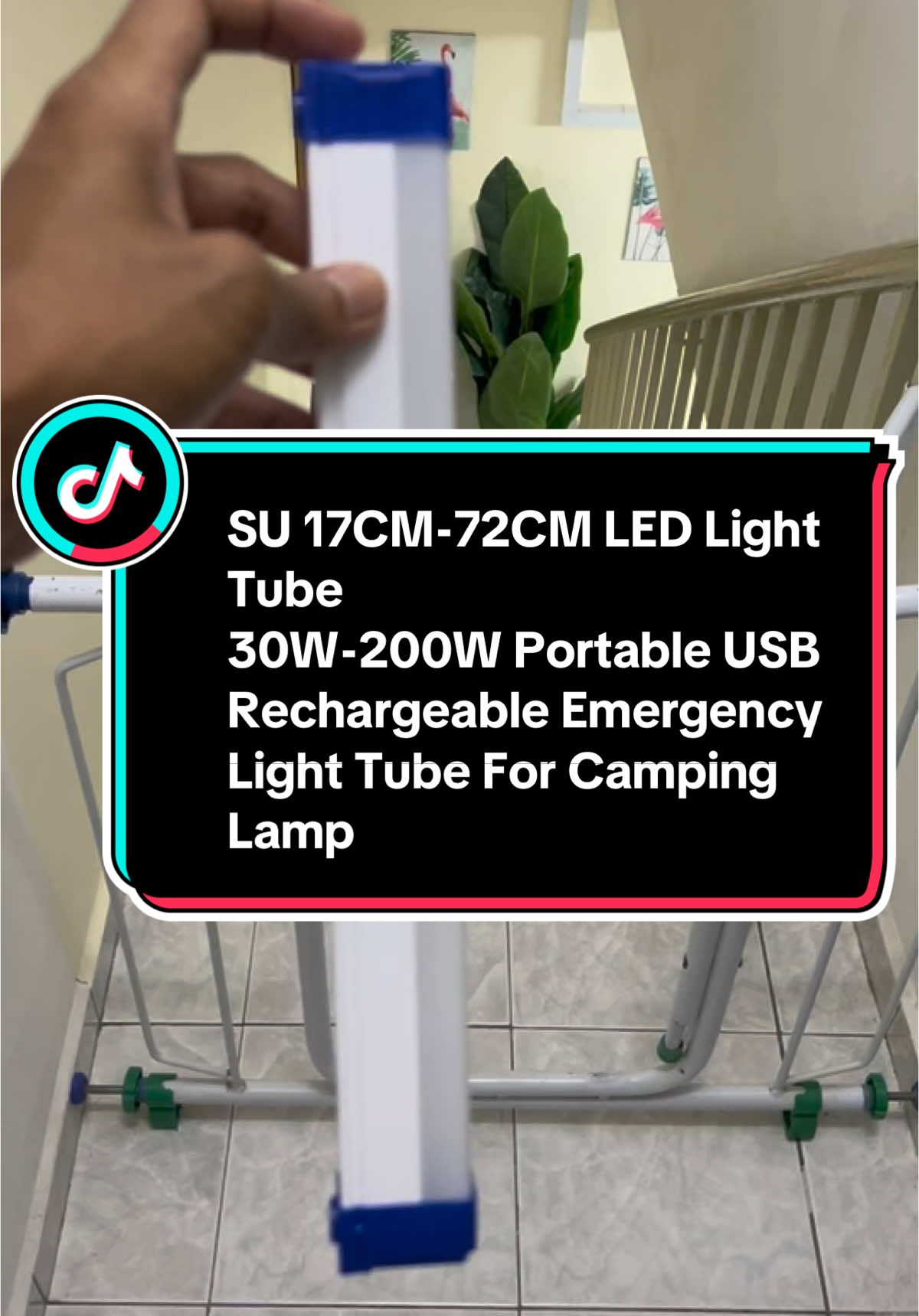 SU 17CM-72CM LED Light Tube 30W-200W Portable USB Rechargeable Emergency Light Tube For Camping Lamp Outdoor Lampu Mobile Power White#lampuledtube #lampuledrechargeable 