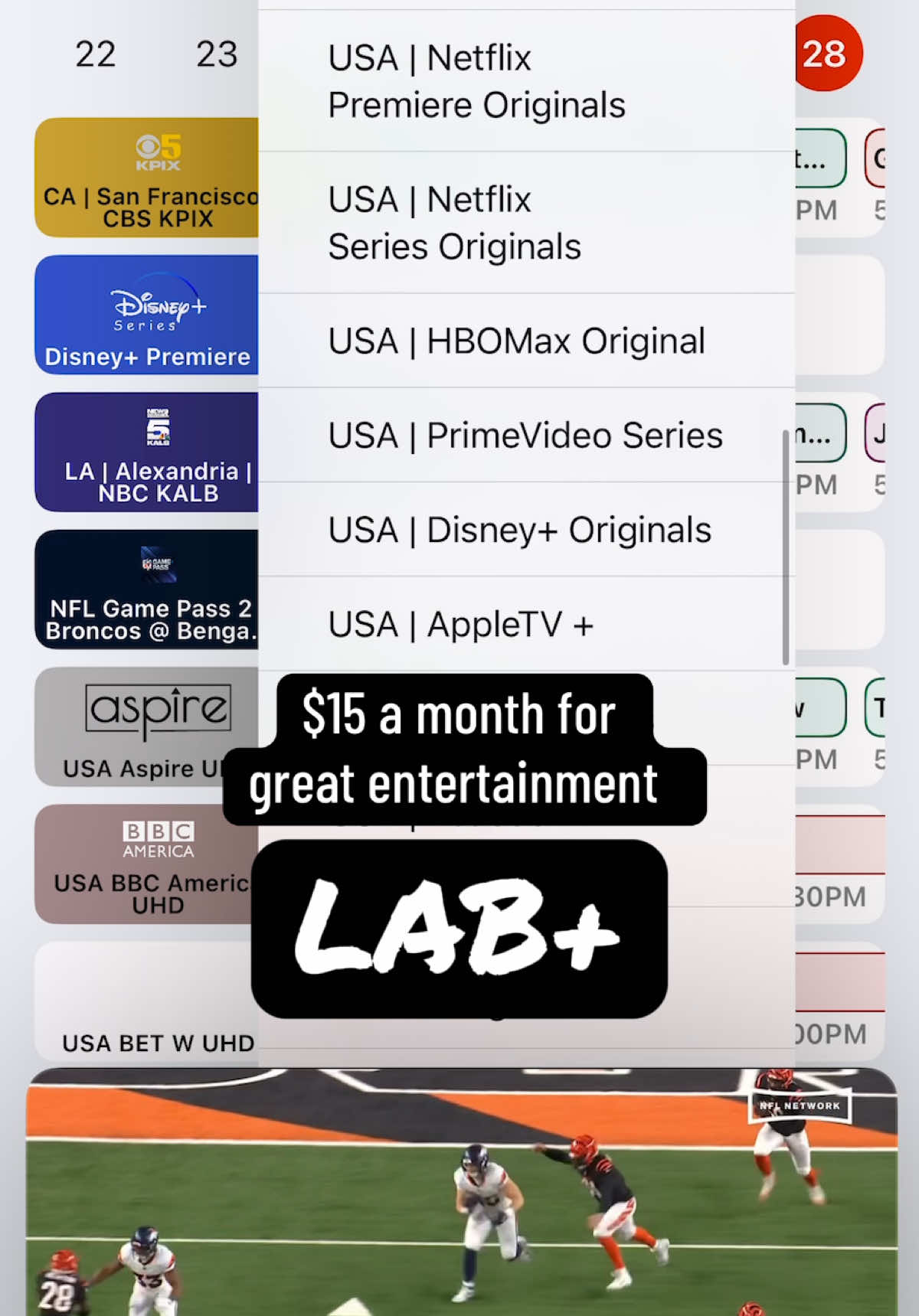 Quit paying for all those other subscriptions. Come try out LAB+⚡️. We even have a discord community + We have dang near everything and at an affordable price. #cordcutting #tv #sports #freetv #discord #nfl 