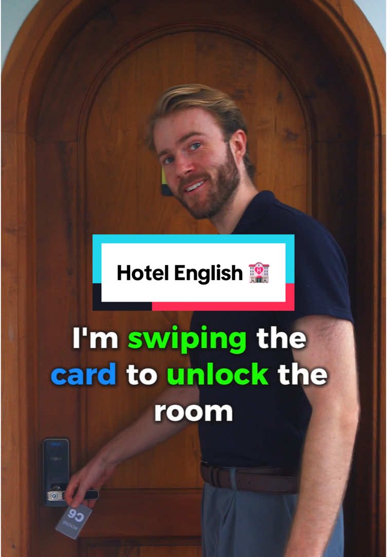 Hotel English 🏨 Verbs in 🟢 Nouns in 🔵 #english #learnenglish #englishverbs 