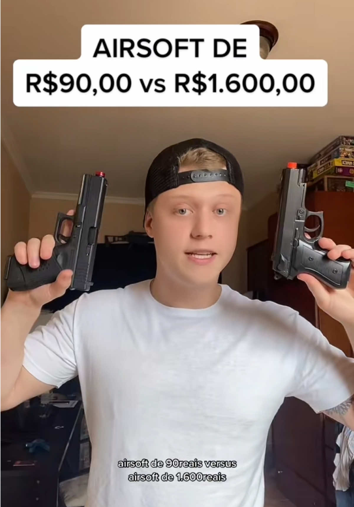 Airsoft de 90 reais versus Airsoft de 1600 reais 🙌🙌 #airsoft #airsoftclips #airsoftbrasil #fyp #cod 