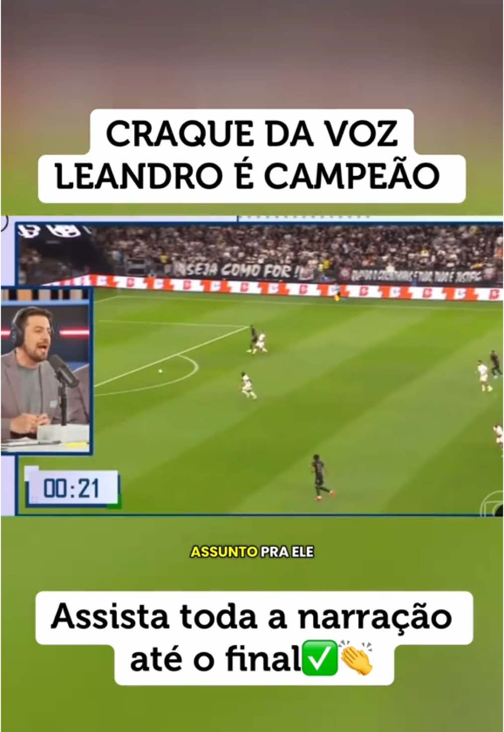 Campeão Leandro foi o escolhido o novo narrador da esportivo da globo.#craquedavoz #narrador #futebol #viralvideos #fyp 