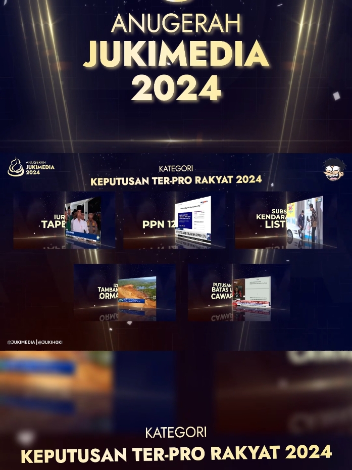 ⚖️ Kategori Keputusan Pemerintah Ter-Pro Rakyat 2024 ⚖️ Dan pemenangnya adalah... SEMUA KEPUTUSAN YANG MASUK NOMINASI! Kenapa? Karena juri sampai bingung sendiri—semuanya bagus, semuanya bermanfaat untuk rakyat! Tahun ini benar-benar jadi tahun keputusan-keputusan yang bikin hati rakyat lega dan bahagia. Setuju gak? #AnuGerahJukiMedia2024