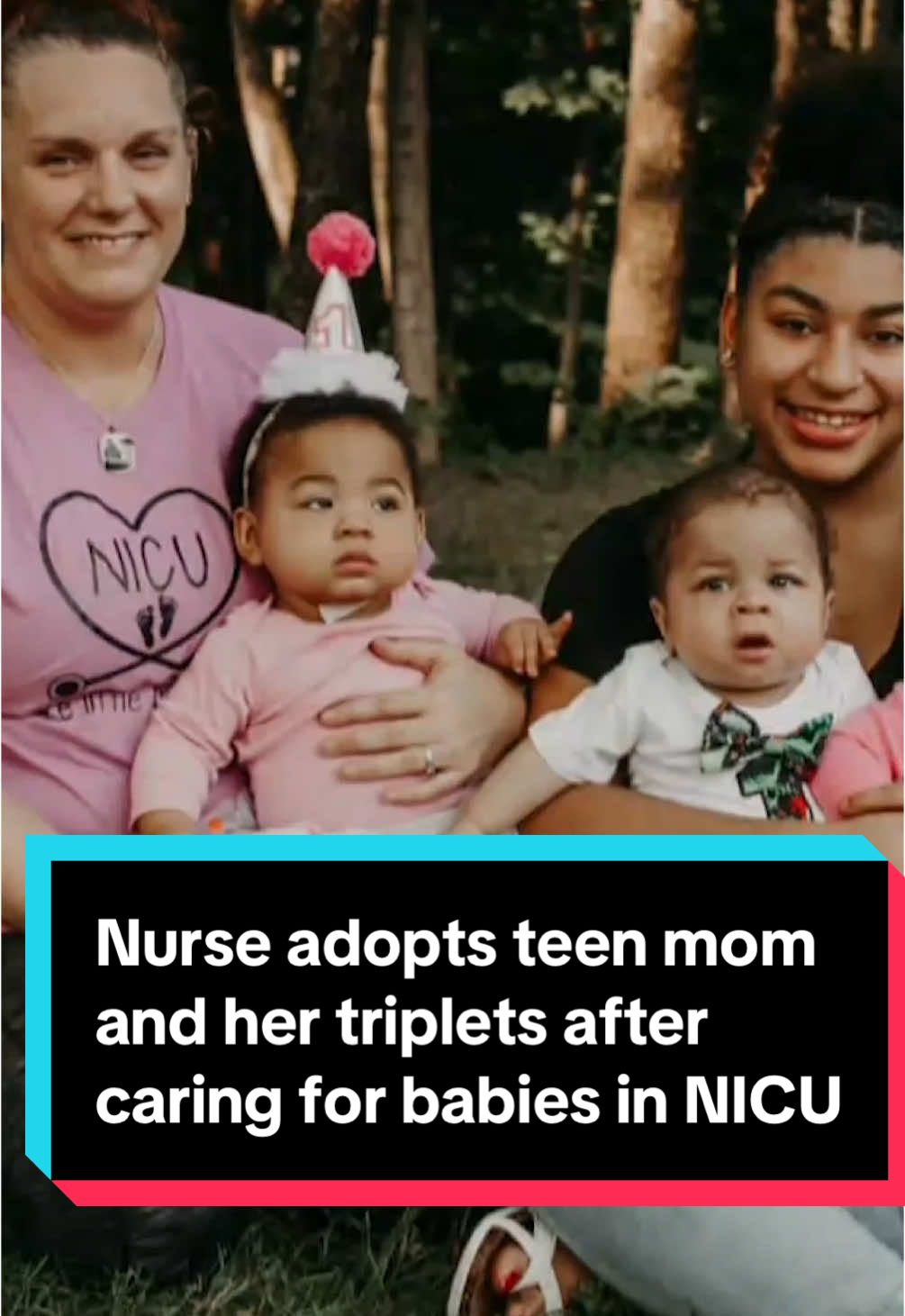 #Nurse Katrina Mullen has a reputation for going above and beyond for her patients, but the lengths she went to for #triplets and their 14-year-old mom were beyond compare as she adopted the four and now, they're in a new home. #goodnews #ontheroad #indianapolis #nurses #nursesoftiktok #nicu #babiesoftiktok #hopecore #babies #teenmom #adopt #adoption 