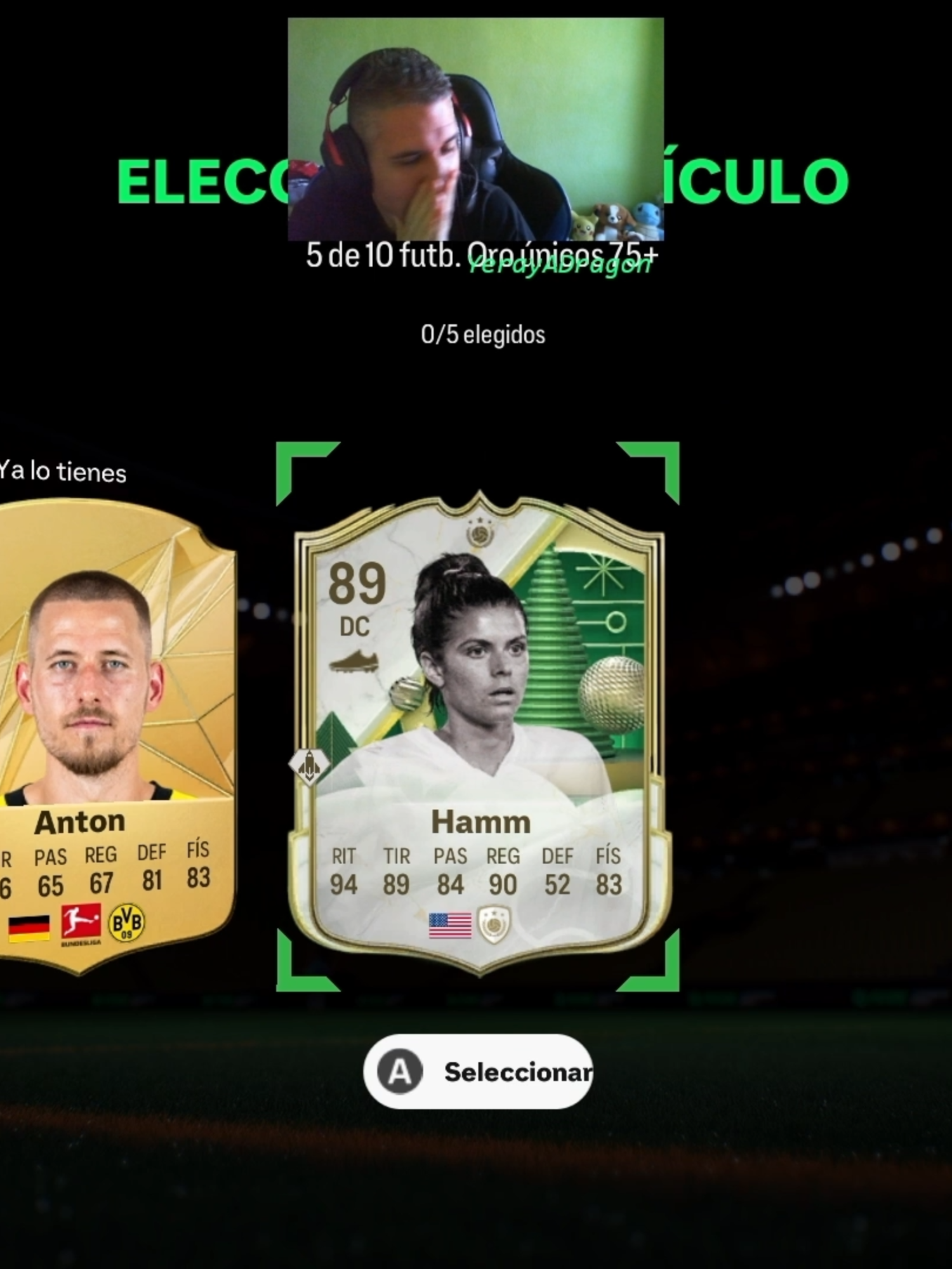 Parte 1. En una elección de 5/10 +75 del #FC25 va y me sale #Hamm de la nada y en la última carta de la apertura... ¡de locos! (1,8 millones de monedas) pero no se iba a terminar ahí la tarde... | #YerayADragon de #Twitch