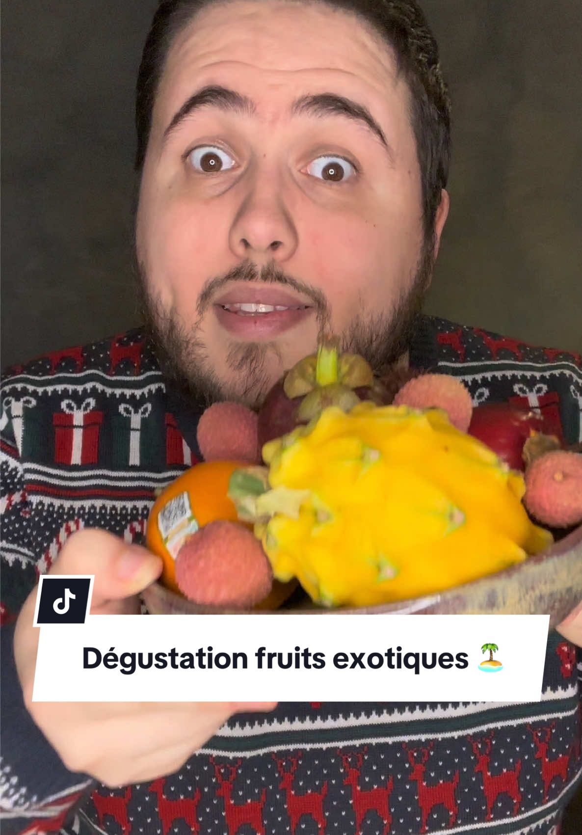 Dégustation fruits exotiques 🏝️Lequel te plaît le plus ? 😇 #degustation #food #tiktokfood #pourtoi #fyp #nourriture #haul #asmr #viral #fruits #fruitexotique #pitaya #tamarillo #ramboutan #litchi #fruitdudragon 
