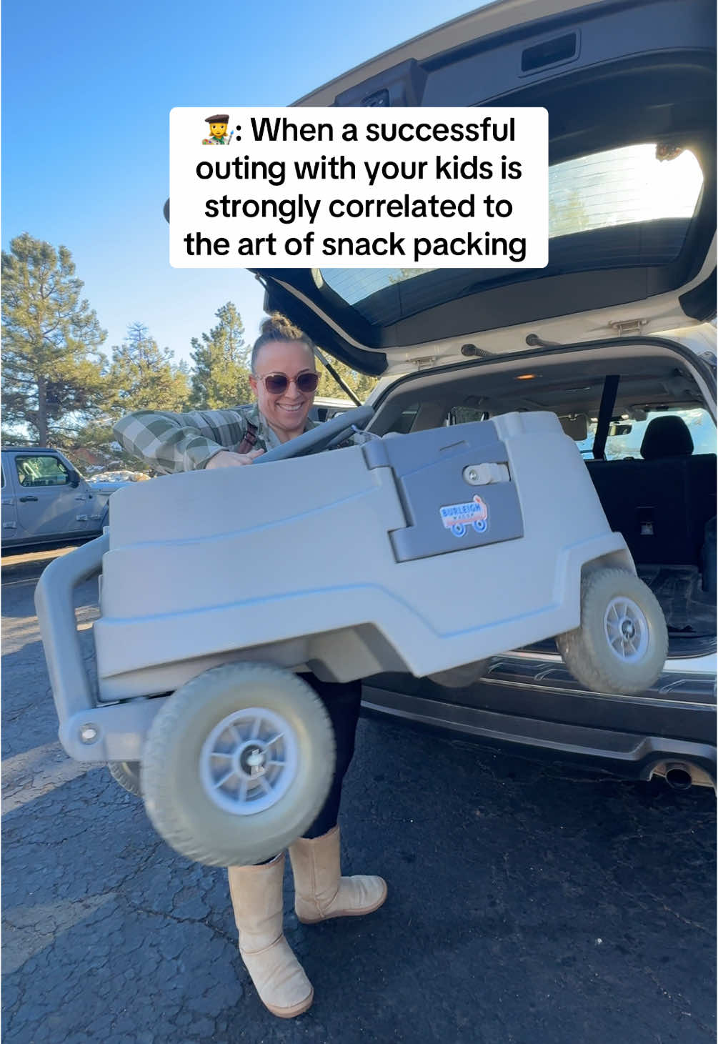 Snack packing skills have now become an art form 😜 If you don’t have a wagon with a built-in cooler, you need to. Makes my days out with hangry toddlers soooo much easier 👏  #strollerwagon #snackhacks #snacksonthego #toddlermom #burleighwagon #momhack  #toddlersnackideas #snacksforkids 