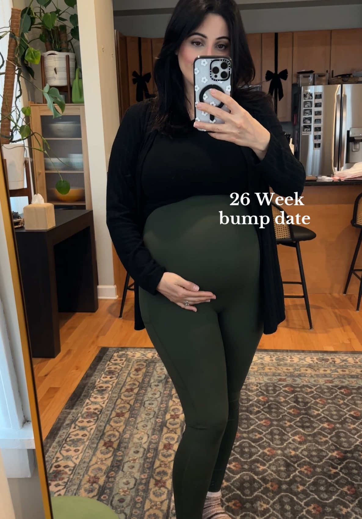 26 week bump date!! I’ve been LIVING in these leggings and I’m so excited they have a version with pockets 😊 I tried maternity jeans and they simply don’t work with these growing bump. I have multiple pairs in black and decided to try the green and I’m so glad I did 🖤 🏷️🏷️🏷️  #firsttimemom #firstpregnancy #pregnancytiktok #pregnancyweekbyweek #april2025baby #bumpdate #26weekspregnant #maternitypants #maternityleggings #maternityclothes #maternitymidsize #pregnancyfashion 