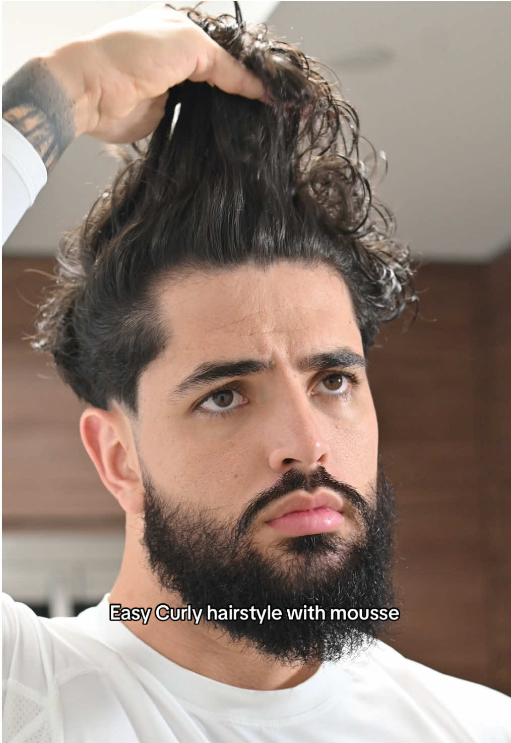 Easy Curly hairstyle with mousse  #hairstyle #hairstyletutorial #menshair #curlyhairstyles #rizos #rizosdefinidos 