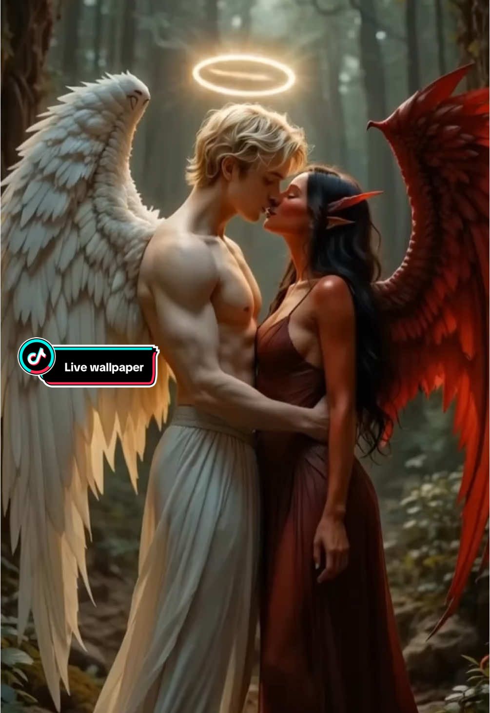 Live wallpaper | The kiss of sin | #livewallpaper #livewallpaper4k #4klivewallpapers #ai #aiart #wallpaper #aifantasy #fantasyworld #artificialintelligence #wallpapervideo #angelslikeyou 