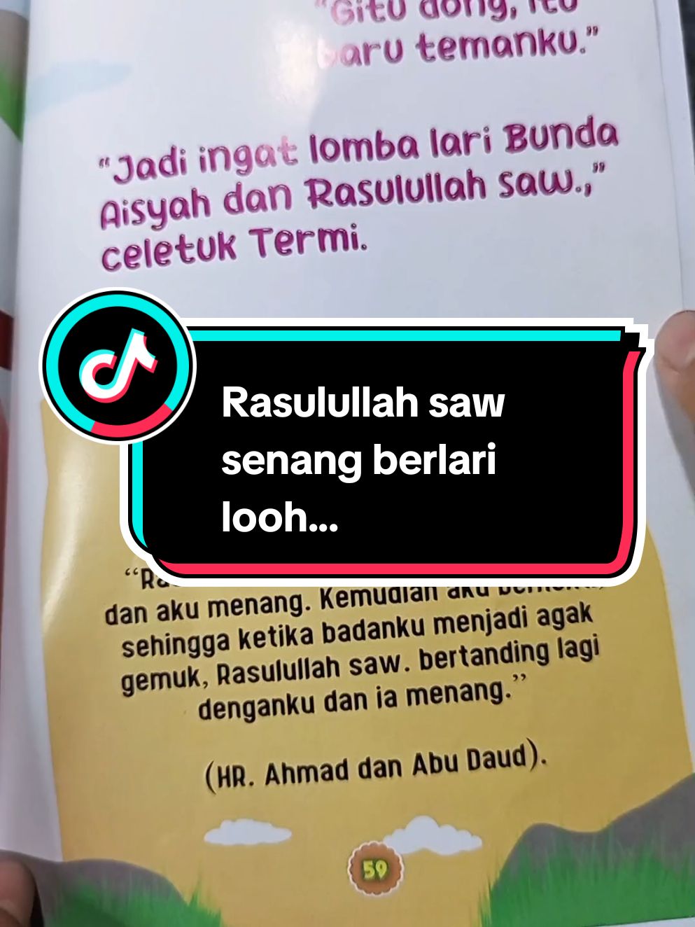 buku anak Islam anak Muslim sehat kuat dan berani. Rasulullah saw dan bunda Aisyah senang sekali berlari. #bukuanak #bukuanakmuslim #books #BookTok #kidsbook #bukuceritaanak @tokobukuyanita 