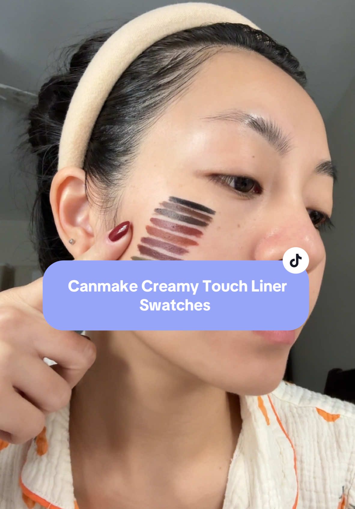 Replying to @daisytheflower3000 Canmake Creamy Touch Liner Swatches!  #canmakeeyeliner #waterproofmakeup #smudgeproofmakeup #TikTokShopYearEndSale #NewYearNewAura #tiktokshopcreatorpicks @@CANMAKE-SHOP