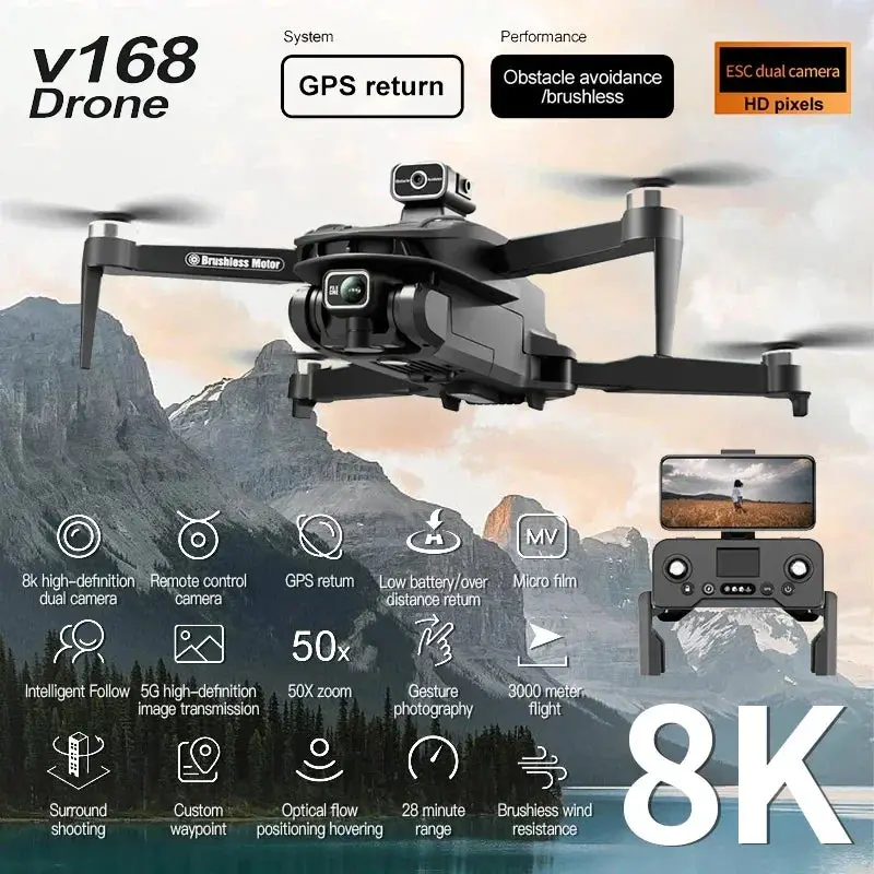 Ever feel like your selfies are missing that wow factor? 📸 Meet the Drone 8K V168 avec Trois Caméras Professionnelles for just €86.96! Who needs a regular camera when you can have one that makes you feel like a Hollywood director? Upgrade your photo game and watch your Instagram go from meh to OMG, are you a pro? faster than you can say cheese! 🧀🚁 #Drone8K #UpgradeYourPhotoGame #HollywoodDirectorVibes #InstagramGoals #SayCheese