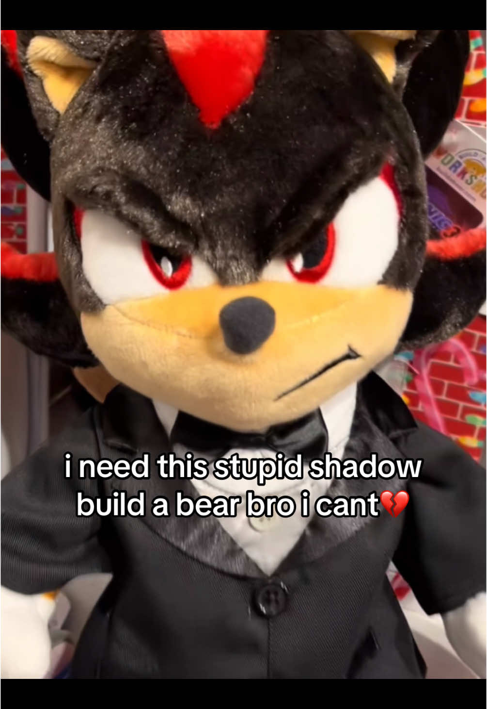 WHY DOES IT HAVE TO BE SOLD OUT I COULD BE DRESSING HIM UP RN😔 #shadow #shadowthehedgehog #iloveshadow #sonicmovie3 #sonic3movie #sonic3 #ineedhim 