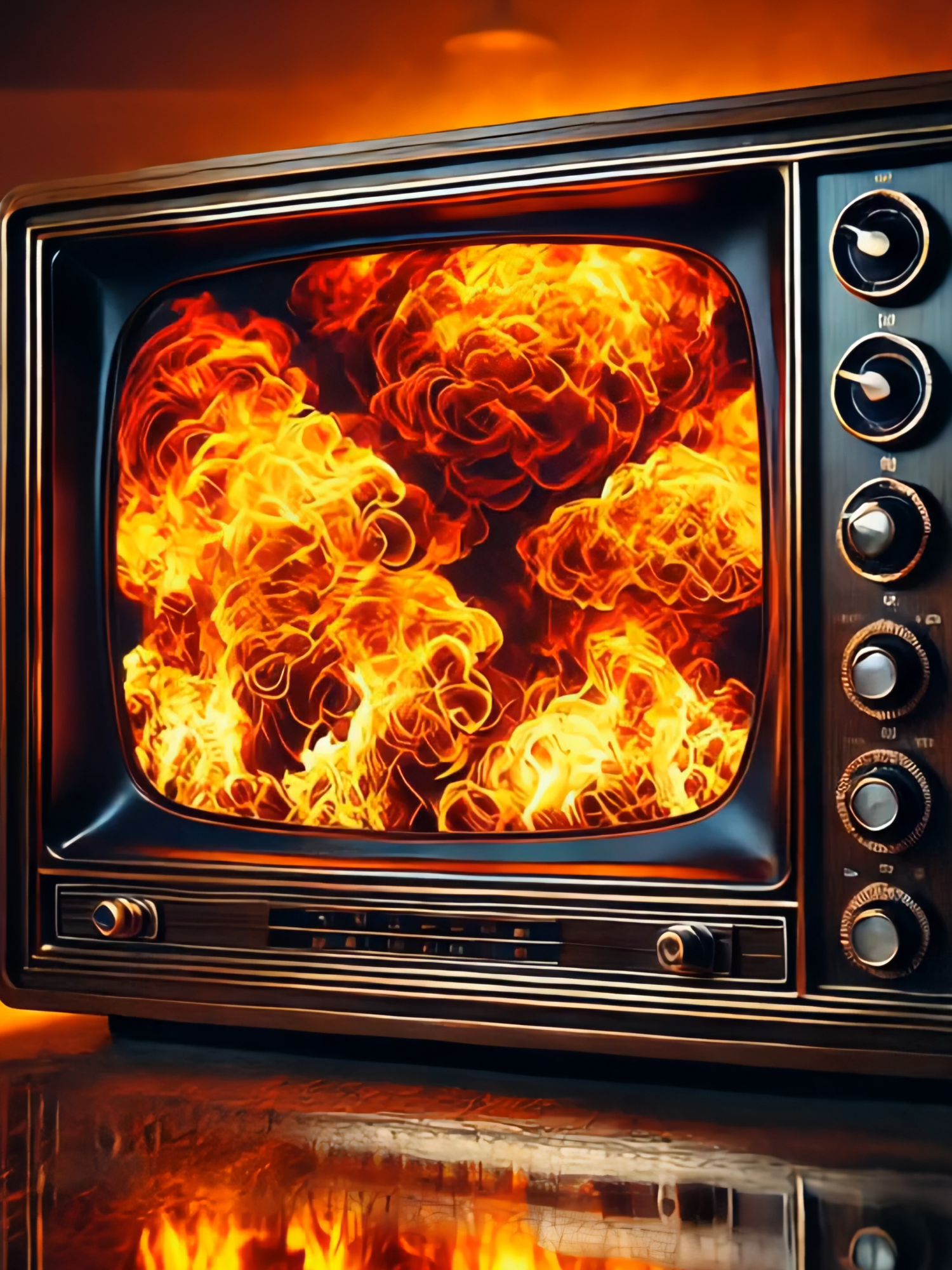 When the screen gets too hot to handle 📺🔥 A vintage TV erupting with flames, blending nostalgia with chaos. What’s your take on this fiery display? Download this video on Kmeel.com #FieryTV #RetroVibes #ExplosiveArt #BurningAesthetic #CreativeChaos #TikTokVisuals #Kmeel