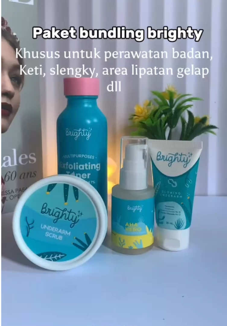 Paket bundling dari Brighty yg bener bener ampuh mencerahkan kulit, lipatan gelap dll 😍 #brightyindonesia #brighty #paketbundling #fyp #foryou #foryoupage 