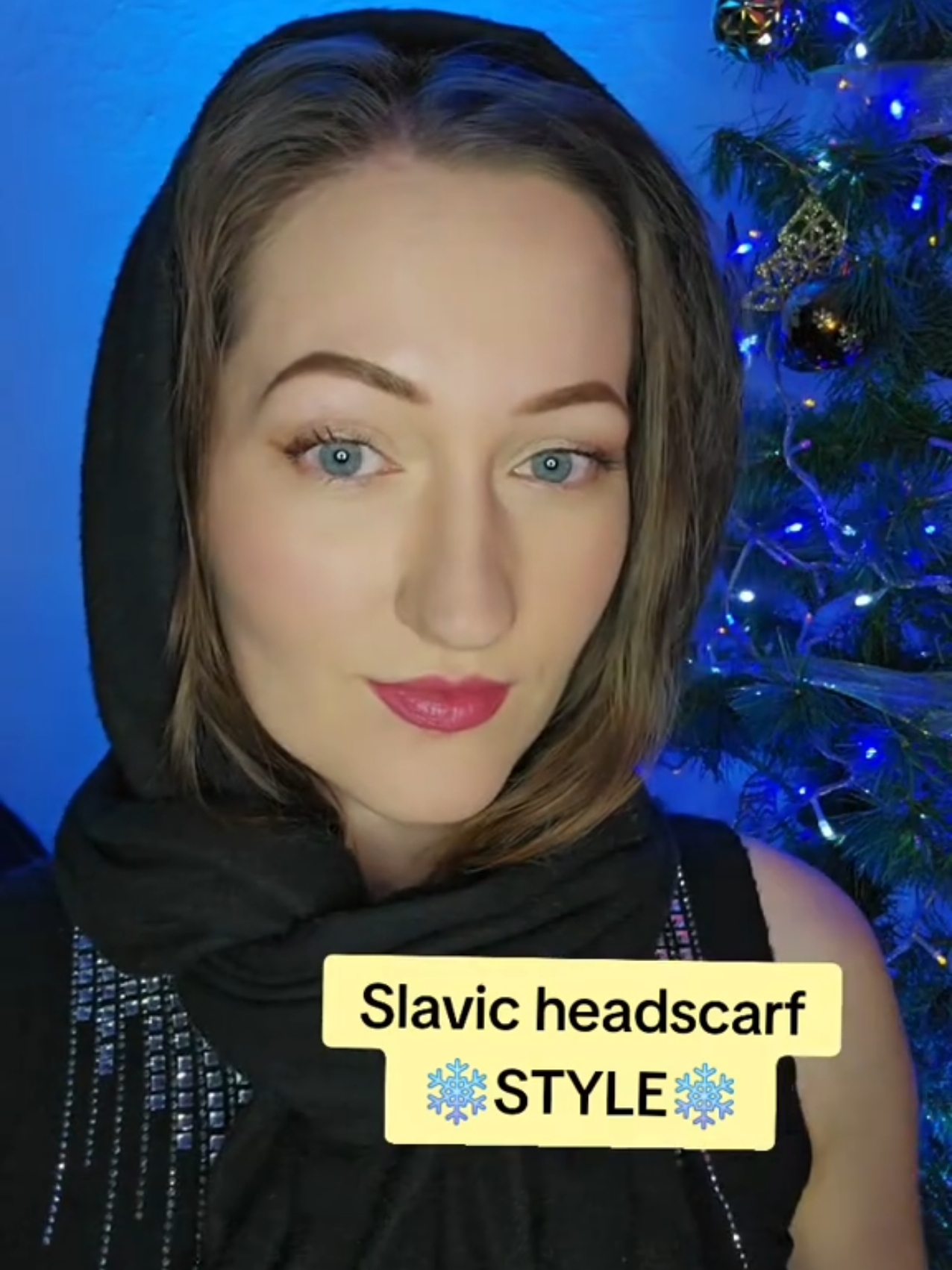 slavic headscarf style for winter❄️ #creatorsearchinsights #slavicheadscarf #slavicgirl #slavicculture #slavictiktok  #foryоu #fyp #viral 