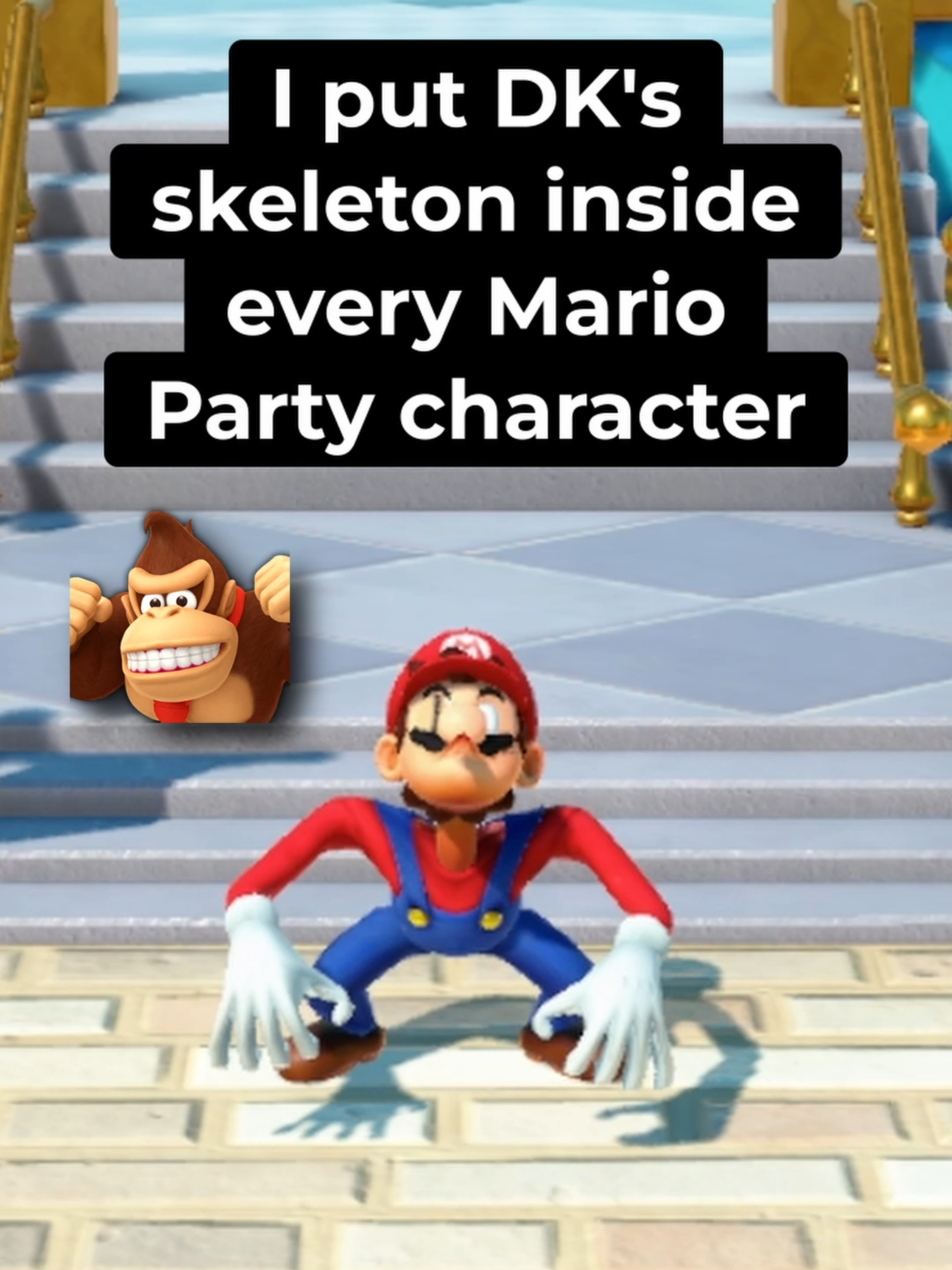 I put Donkey Kong's skeleton inside every Mario Party character #marioparty #mariopartyjamboree #j0rts #jorts #cursed #dk #donkeykong #mario #nintendo