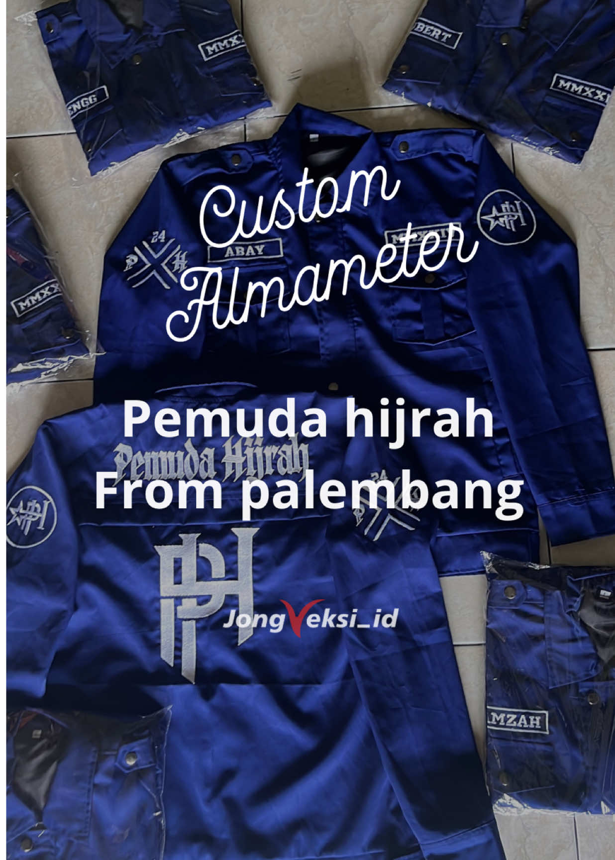 Custom Almameter Pemuda Hijrah palembang, indonesia. Pengiriman ke seluruh indonesia🤝✨ Jongveksi The best Konveksi Patner. #vendor #vendorkonveksi #vendoralmameter #vendorjaket #jaketkelas #jaketmahasiswa #customalmamater #fyp 