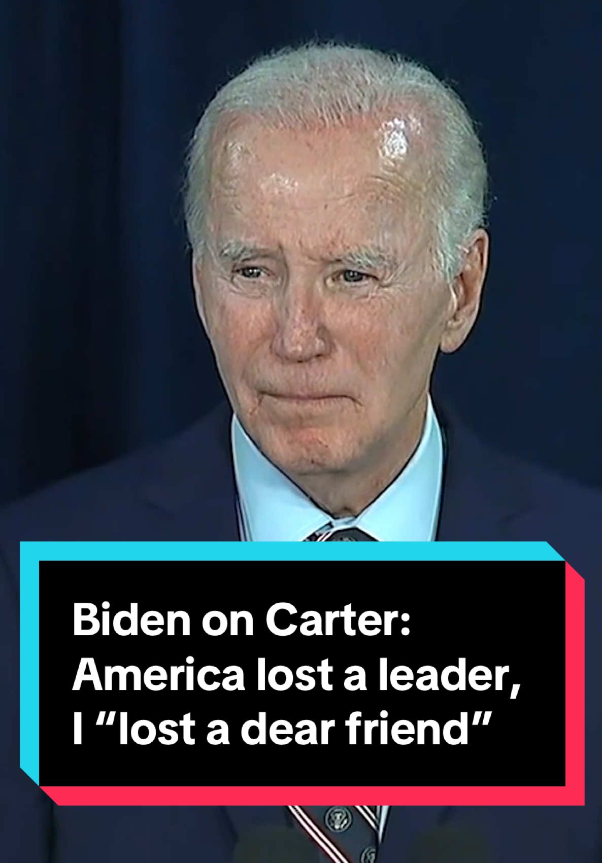 President Joe Biden mourned the death of former President Jimmy Carter, addressing the nation from St. Croix, where Biden is spending his final New Year’s as president.  Biden called Carter “a statesman and humanitarian” and said he and his wife, first lady Jill Biden, had lost “a dear friend.” #BreakingNews #News #president #jimmycarter #washington 