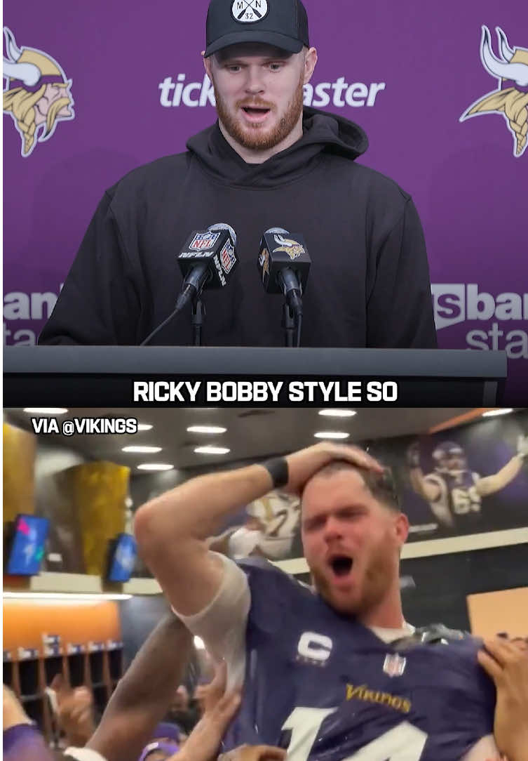 ricky bobby style 😌 #samdarnold #minnesota #vikings #nfl 