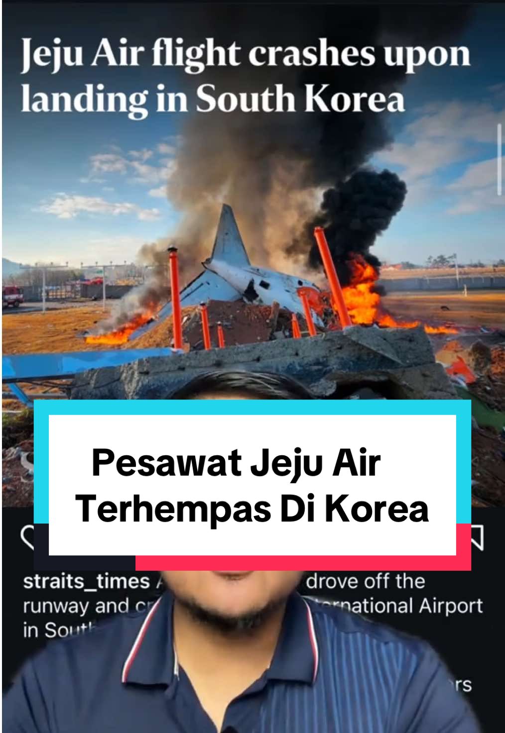 Pesawat Jeju Air Terhempas Di Korea Selatan #jejuair #jejuaircrash #pesawatterhempas #kapalterbangterhempas #planecrash #southkorea