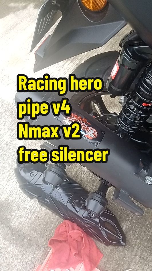 Racing hero pipe v4 for Nmax v2.. with free silencer..Super solid
