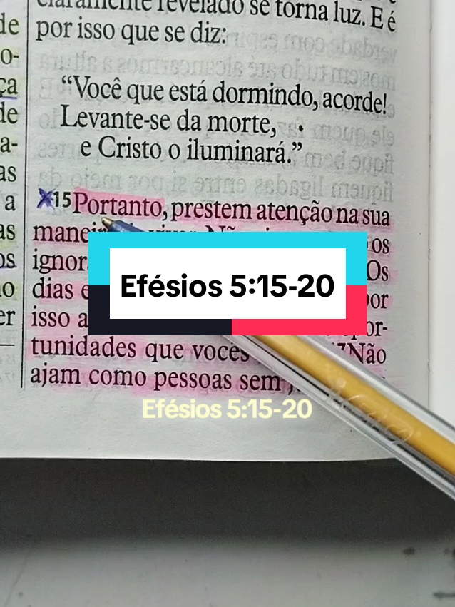 Efésios 5:15-20 #palavradedeus #deus #biblia #lendoabiblia #bibliasagrada #palavradehoje #jesus #biblianotiktok 