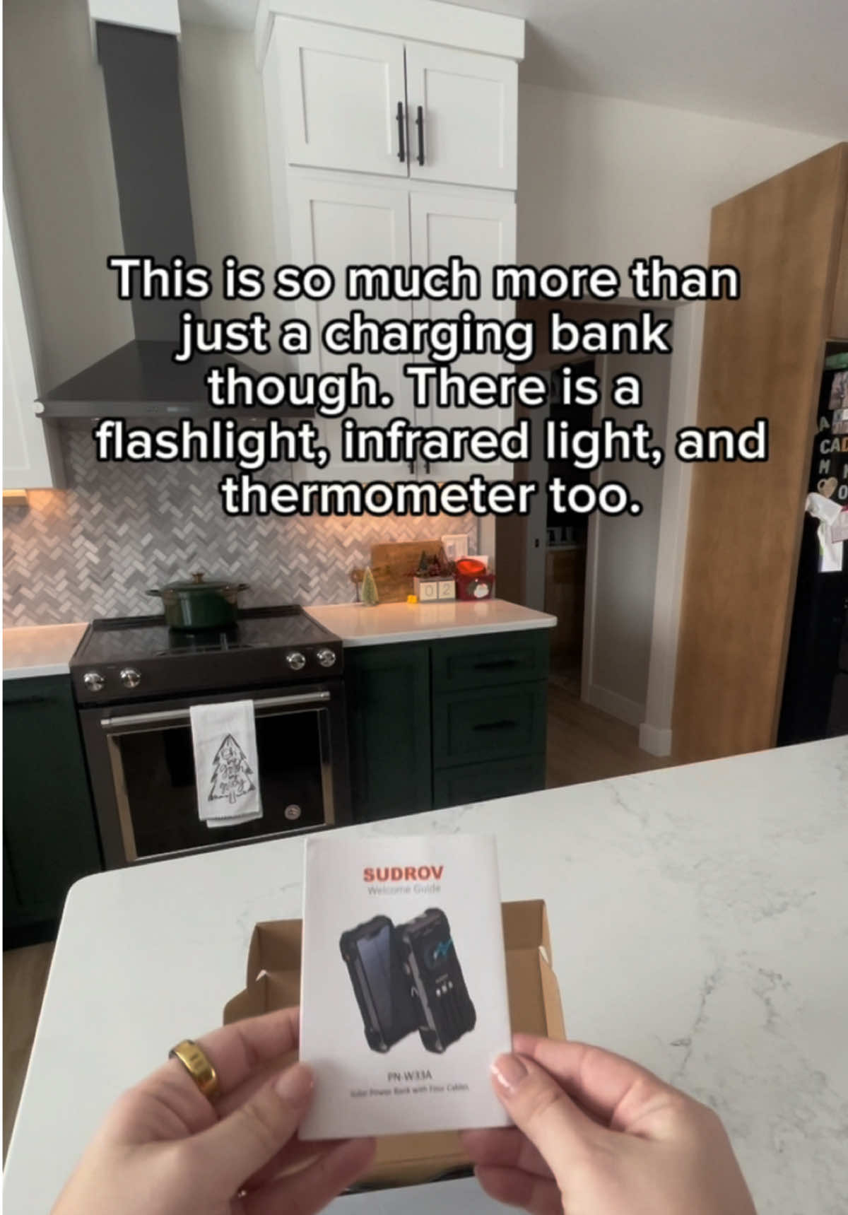 My hubby was honestly so surprised and excited to get this solar power charging bank to use for hunting next year! 🪫🔋☀️ #solarpowerbank #sudrov #solarpower #solarcharger #giftsforhim #husbandgifts #huntingtiktok 