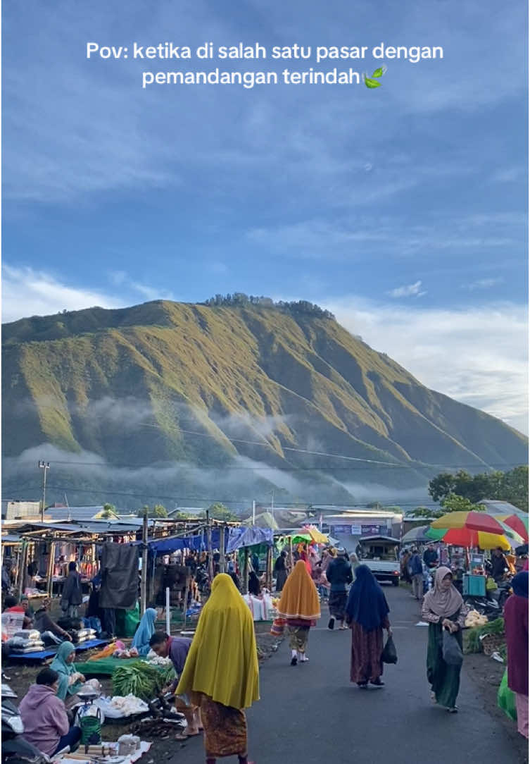 Salah satu pasar yang memiliki pemandangan terindah ya itu pasar minggu sembalun masyaAlalh pemandangan dan keasriannya luar biasa bikin betah berbelanja 🍃✨ #fyp #fypage #fyppppppppppppppppppppppp #fypdongggggggg #fypシ゚ #fypp #viralvideo #tiktokviral #viraltiktok #sembalun #sembalunlombok #sembalun_rinjani #pasarminggusembalun #sembalunjuara #wonderfulplaces #wonderfulindonesia 