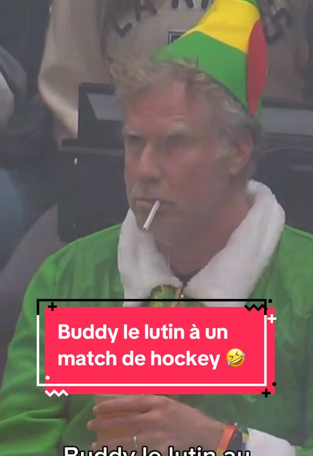 Will Ferrell, éternel partisan des Kings, vole la vedette dimanche soir! 🤣 #NHL #elf 