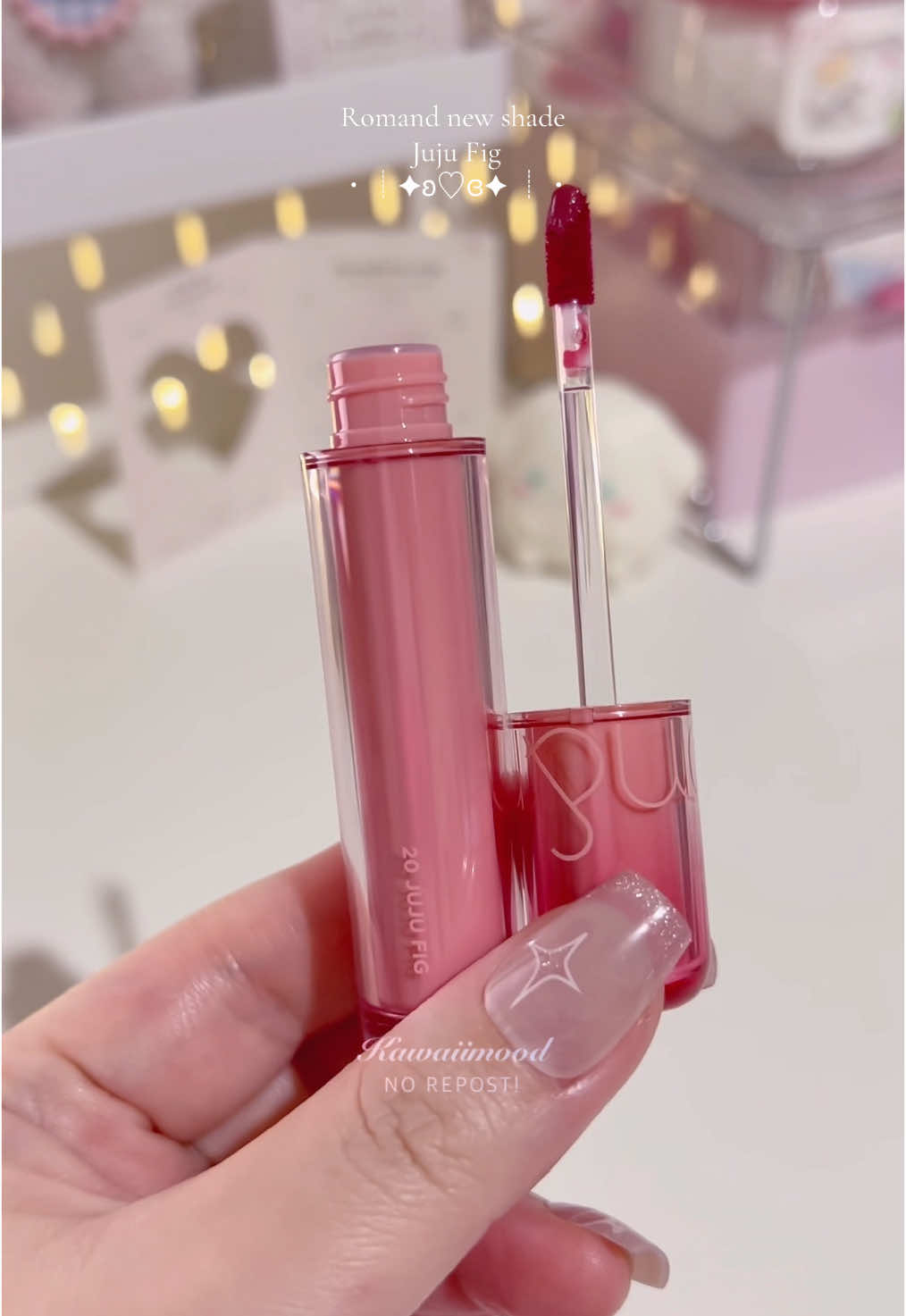 Romand new juicy lasting tint juju fig ── .✦ Fresh color for daily ♡  #pink #aesthetic #makeup #kbeauty #romandjuicylastingtint #liptint #wonyoungism #koreanmakeup 