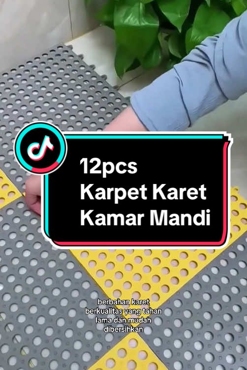 12 pcs karpet karet anti slip untuk keamanan di kamar mandi #karpetkamarmandi #kesetkamarmandi #kesetantislip #kesetantilicin #karpetantilicin #karpettoilet 