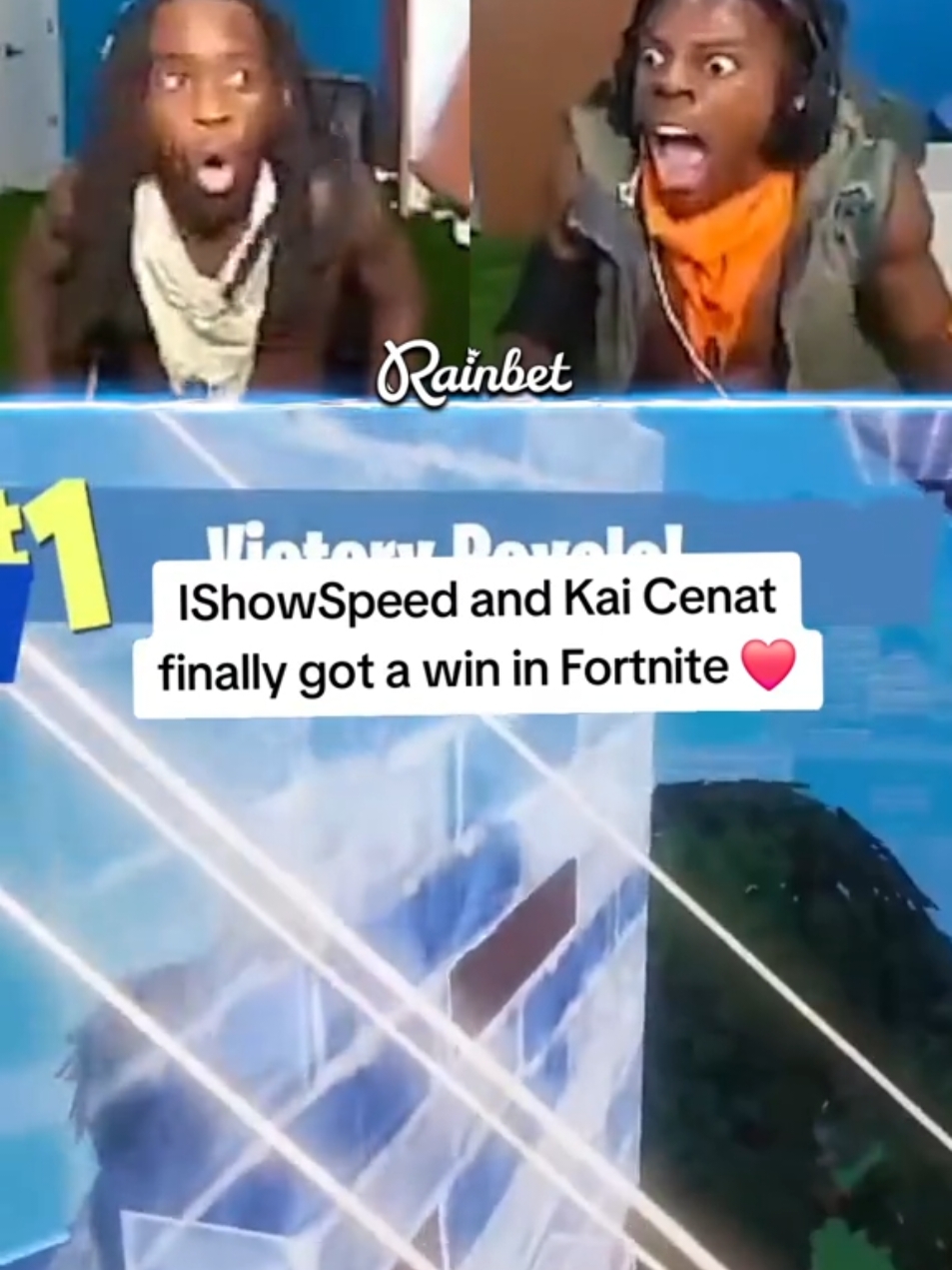 IShowSpeed and Kai Cenat finally got a win in Fortnite ❤️ #ishowspeed #kaicenat #fyp 