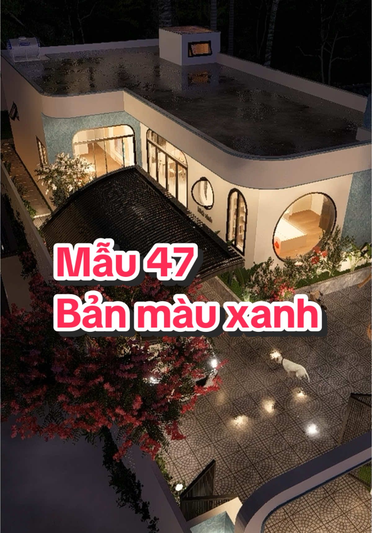 Mẫu nhà cấp 4 hiện đại Mẫu số 47- phiên bản màu xanh. -Công năng ba phòng ngủ -Có sân vườn đẹp. -Kích thước có thể điều chỉnh theo -khu đất của các bạn. #maunhacap4 #nhacap4 #3phongngu #xaynhatrongoi #banvenha #nhavuon 