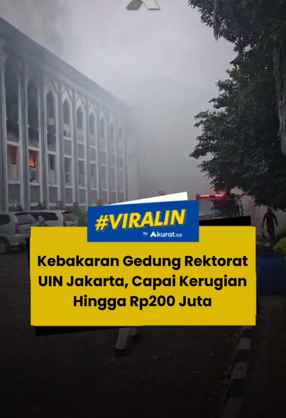 Pihak UIN Syarif Hidayatullah menyatakan bahwa tidak ada korban jiwa dalam insiden ini. Mereka berkomitmen untuk melakukan evaluasi terhadap sistem kelistrikan di gedung tersebut untuk mencegah kejadian serupa di masa mendatang. 🎥: Dok. Istimewa. #viral #kebakaran #kebakarankampus #uinsyarifhidayatullahjakarta #kebakaranuinjakarta #akuratco 