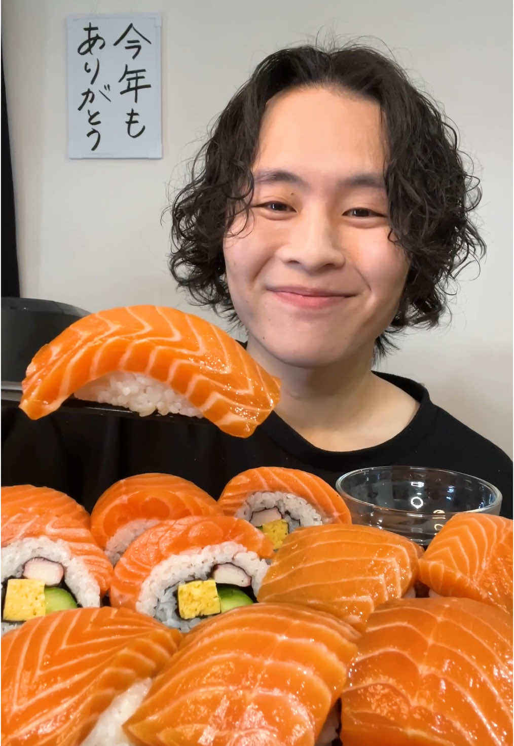 漬けサーモン寿司🍣#sushi #asmr #咀嚼音 #mukbang #飯テロ 