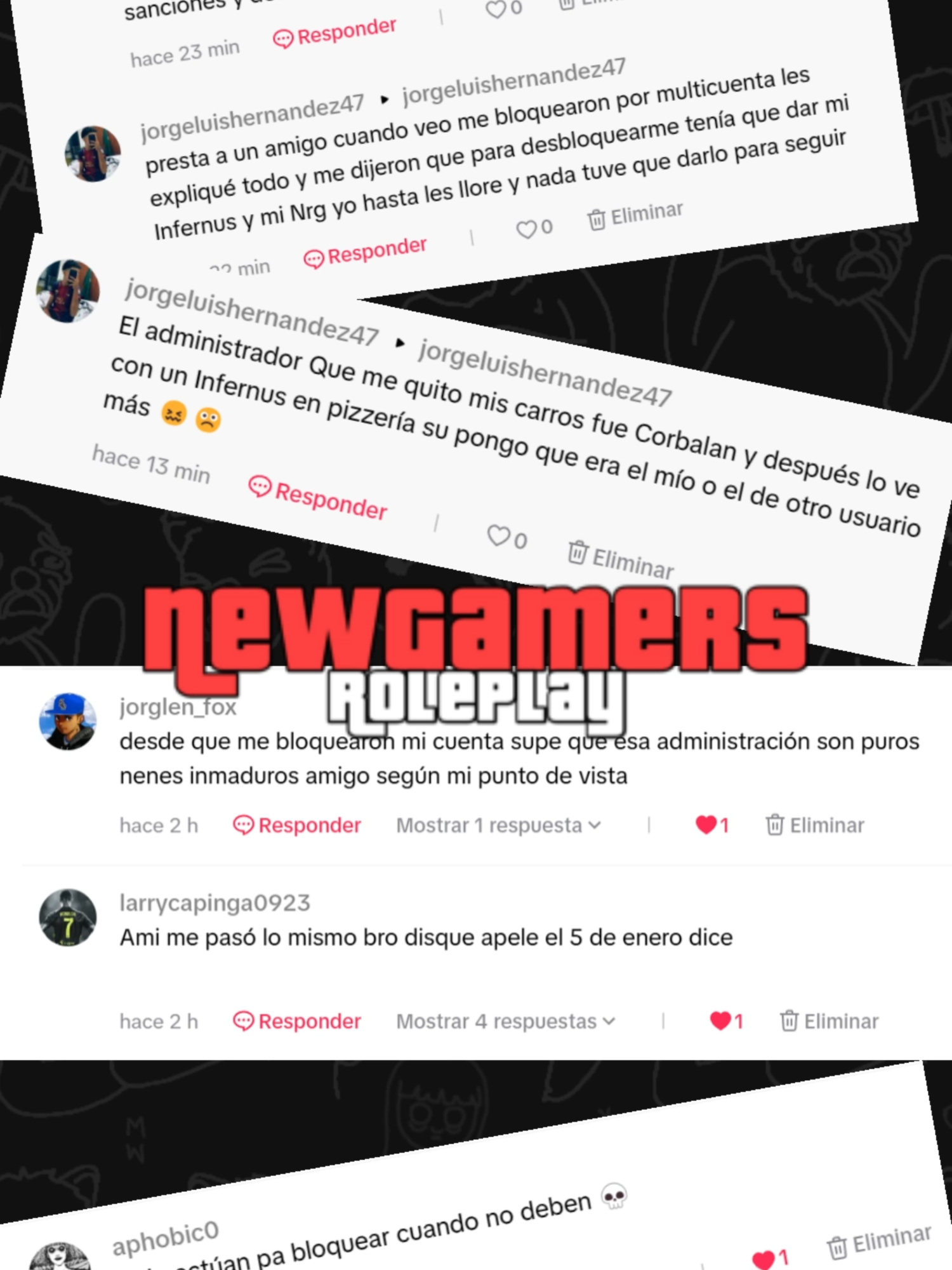 Fin de Bears Family, era genial, pero no la dejaron ser... ¡pero empezaremos en otro servidor o uno propio! no llegaron disculpas ni se levantó el baneo, no hay mas que discutir. Ganaste gino, ahora ng2 es tuyo y de los renacidos mentales, juguen solos. Contexto final y el ultimo video de este servidor: Se acabó newgamers, fuí paciente dos dias, esperando a ver si reconocian el error, banear permanentemente a alguien por decir 