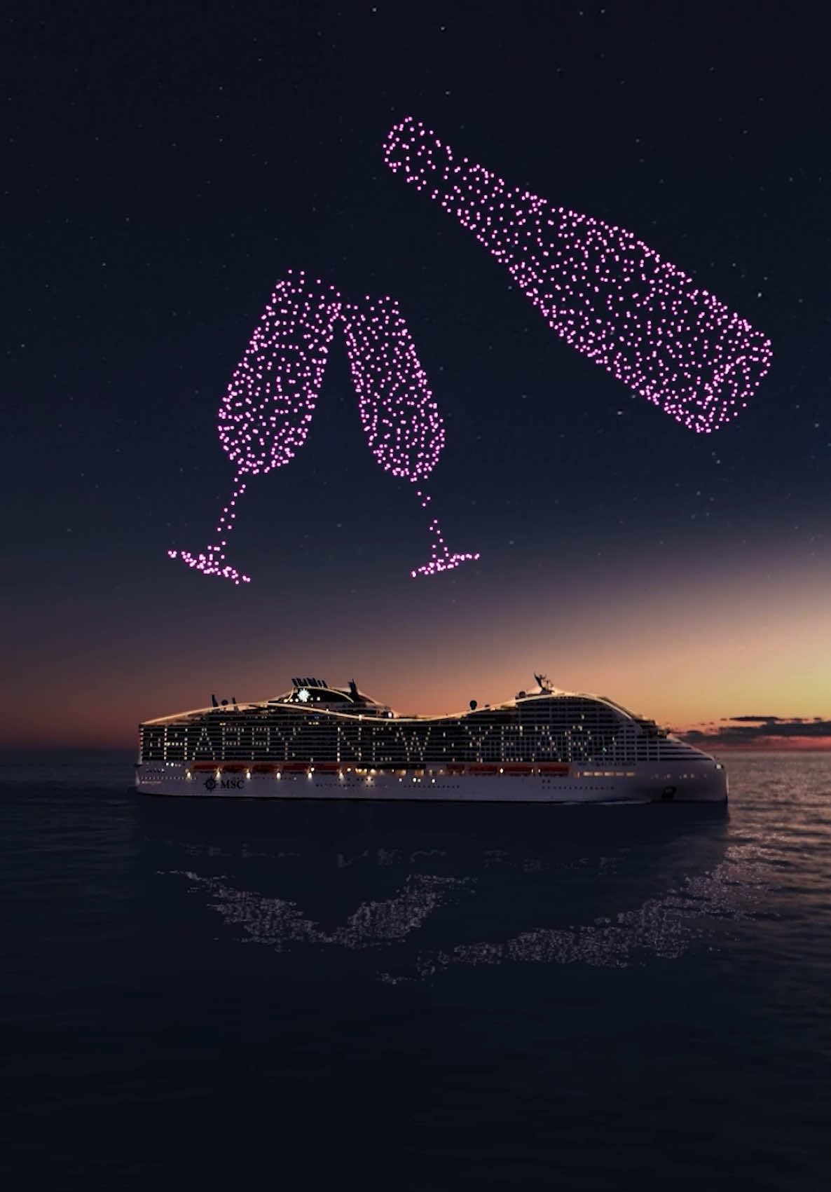 Sky’s the limit for 2025 with #MSCCruises 🥂✨ #happynewyear #newyear #2025 #cruiseship