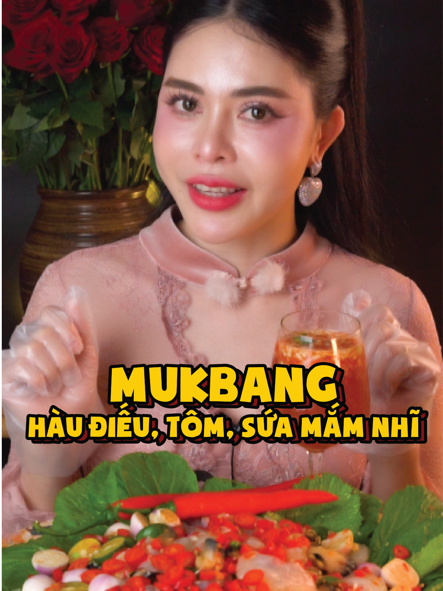 Mukbang Hàu điếu, Tôm, Chân sứa mắm nhĩ #mukbang #vivithichan #ancungtiktok