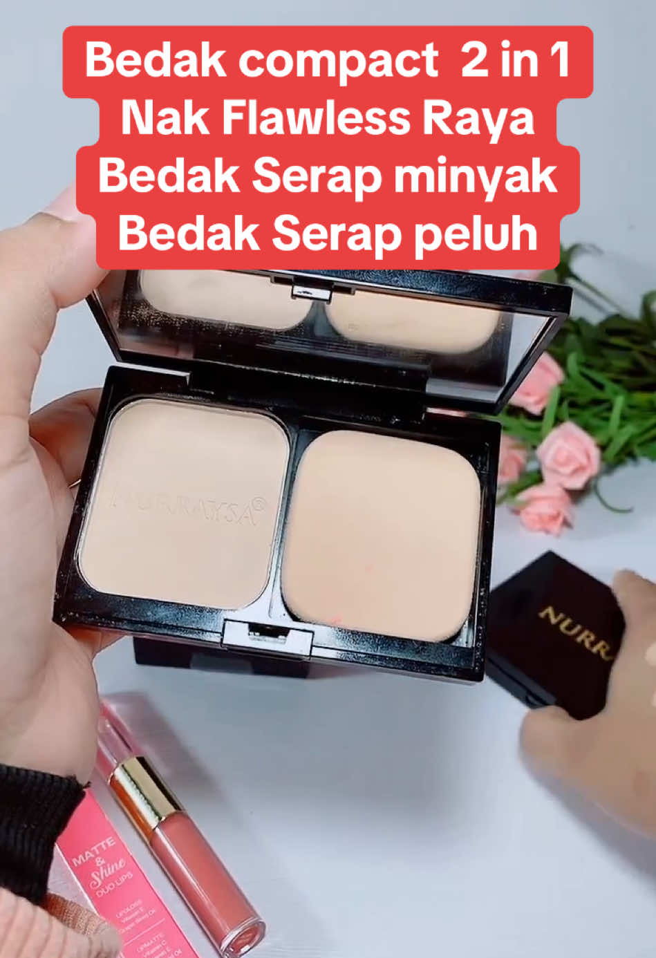 Bedak compact tahan lama #nurraysa #makeup #bedakcompact 