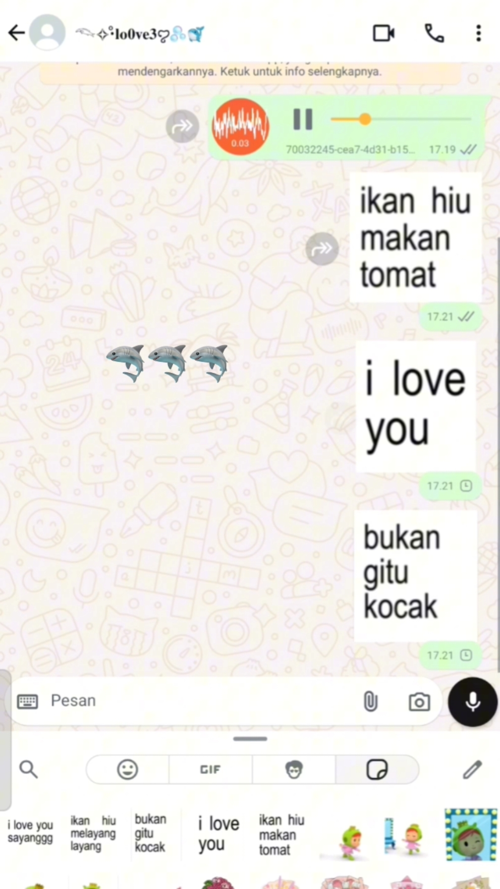 ikan hiu makan tomat #trend #saluranwa #lucu #sticker #bucin #fyppppppppppppppppppppppp #4u #anomaly 