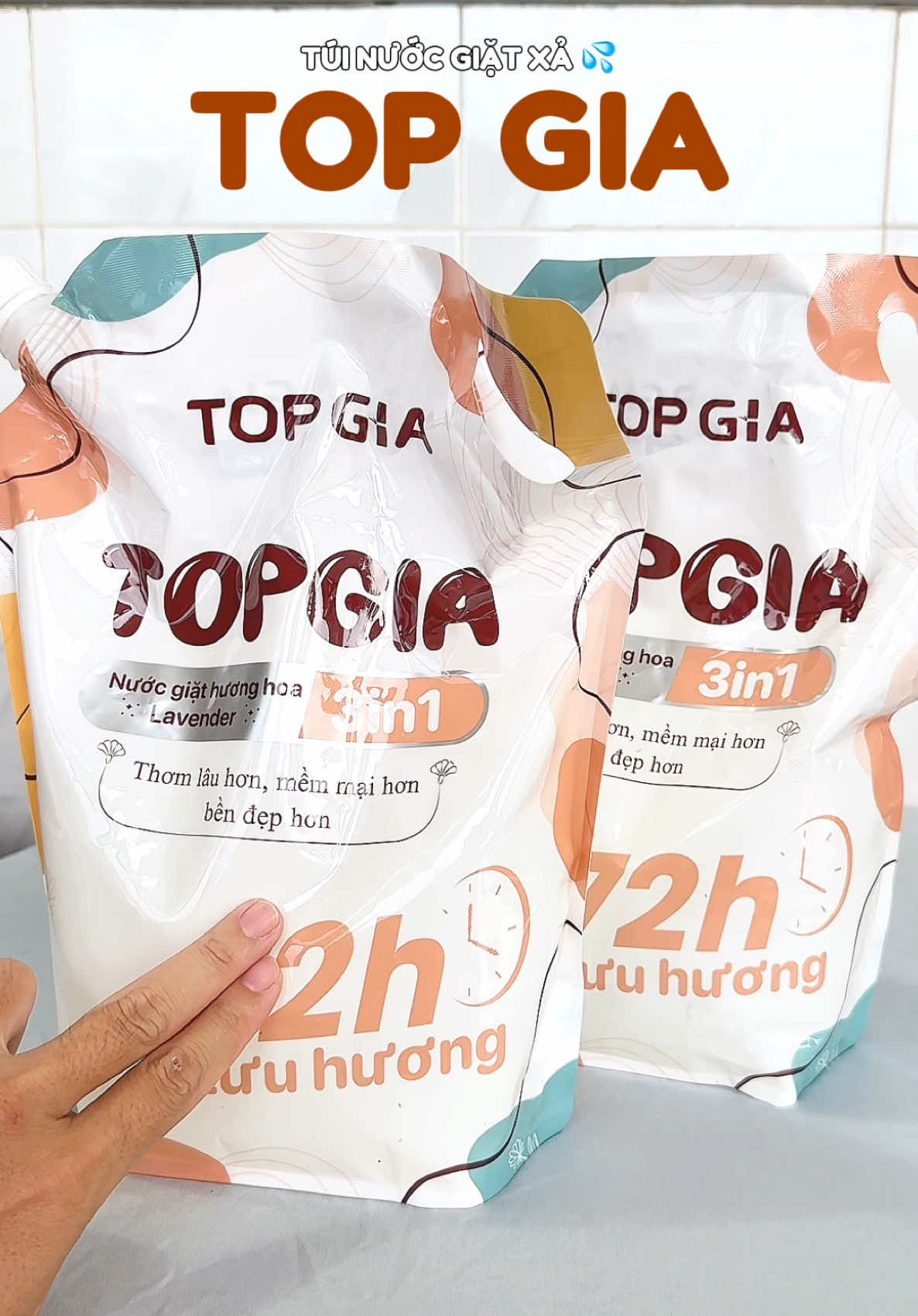 Nước giặt xả TOPGIA lưu hương tận 72 tiếng, có thể giặt tay và giặt máy, an toàn cho da #unboxing #nuocgiattopgia #topgia #nuocgiatlavender #fyp #muataitiktokshop 