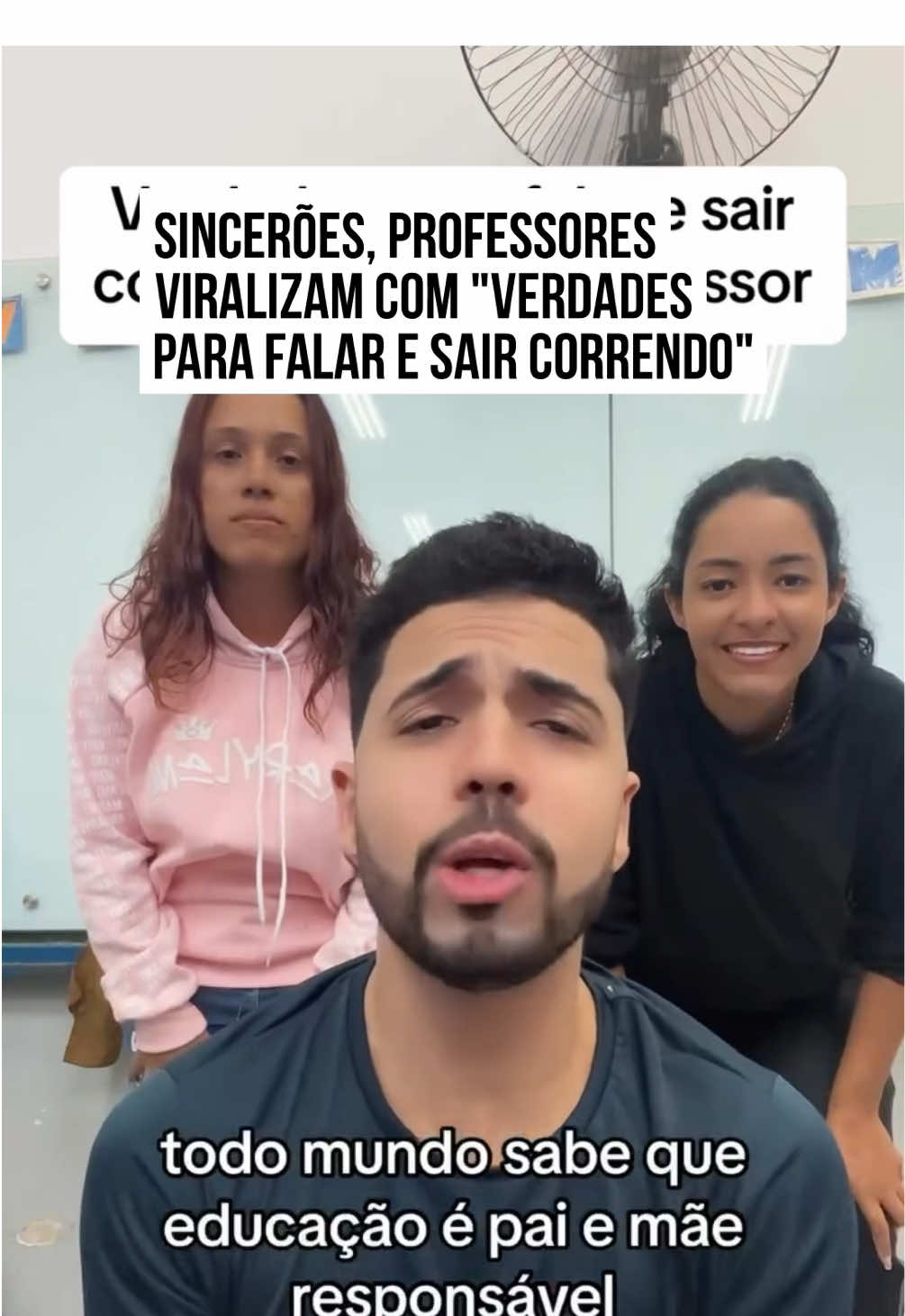 Os #professores Vinicius Senna, Luci Oliveira e Renata de Jesus viralizaram nas redes sociais ao entrarem para a #trend 