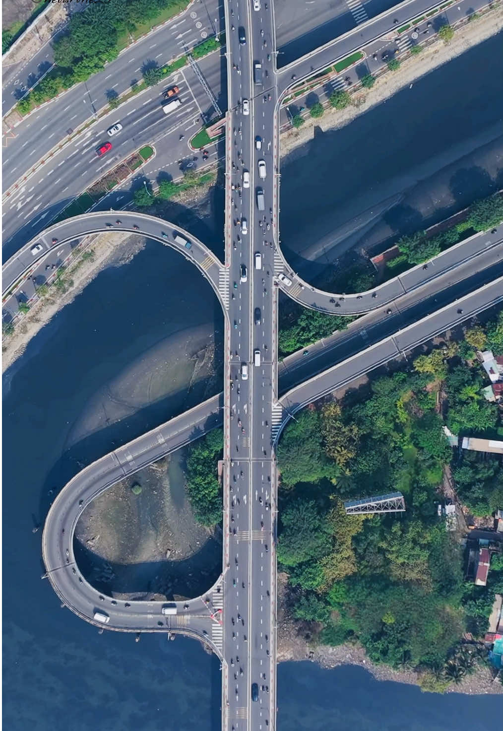 Cầu Nguyễn Văn Cừ in Ho Chi Minh City. Video by DJI Air 3S Drone. #neodrone29 #djiair3s  #hochiminhcity #cầunguyễnvăncừ 