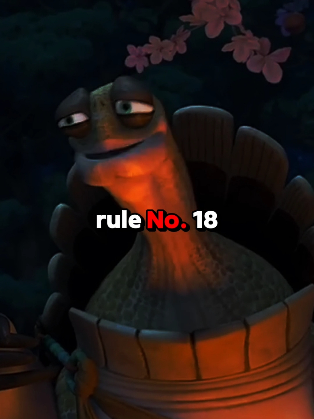 Master Oogway rule number 18 .  .  .  #oogwaymindset #oogwayqoutes #oogway #motivationalquotes #oogwayrules #rules #mindsetmotivation #motivationalvideo #Love 