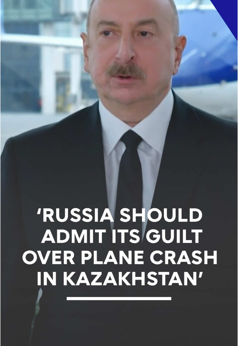 Azerbaijan's Aliyev demands apology and accountability from Moscow over plane crash in Kazakhstan. The crash killed 38 of 67 people on board. The Kremlin said that air defence systems were firing near Grozny, the regional capital of the Russian republic of Chechnya, where the plane attempted to land, to deflect a Ukrainian drone strike. #russia #azerbaijan #azal #plane #aktau #kazakhstan #putin #aliyev #grozny #ukraine 