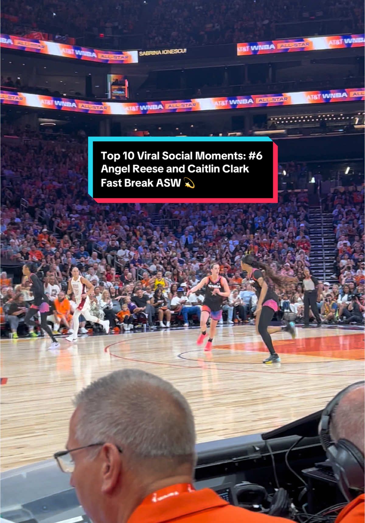 Counting down the Top 10 Viral Social Moments of 2024 👏 At #6 we take it back to All-Star weekend where rookie sensations Caitlin Clark and Angel Reese shared the court as teammates for the first time  Clark dimed up Reese on the break, a memorable play between the only two rookies to be selected as All-Stars this year 🔥